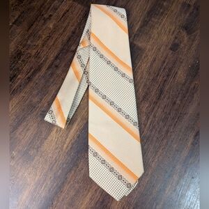Vintage Orange and Cream Men's Tie